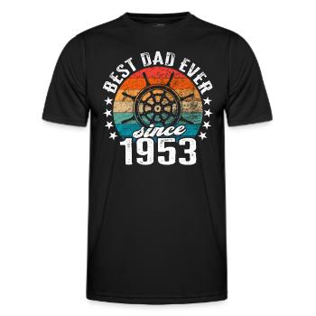 Best dad in the world since 1953 captain - Men's Functional T-Shirt - black - Front - AI Model Male 178 dark (178cm)
