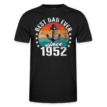 Bester Papa der Welt seit 1952 Anker - Männer Funktions-T-Shirt - Schwarz - Vorne - AI Model Male 178 dark (178cm)