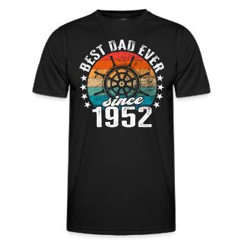 Bester Papa der Welt seit 1952 Kapitän - Männer Funktions-T-Shirt - Schwarz - Vorne - AI Model Male 178 dark (178cm)