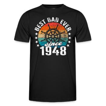 Meilleur père du monde depuis 1948 Fête des pères - T-shirt sport Homme - noir - Devant - AI Model Male 178 dark (178cm)