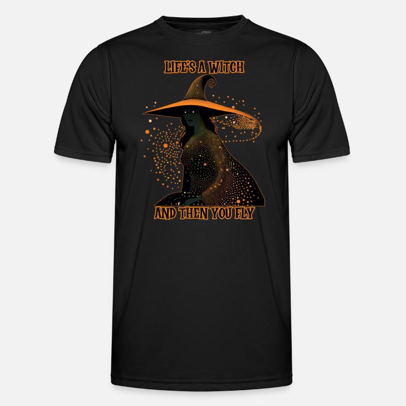 Witch silhouette, Life's a Witch - Men's Functional T-Shirt - black