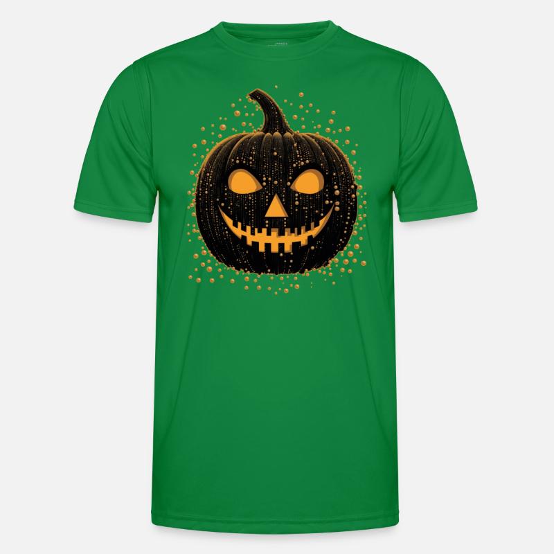 Unheimliche schwarze Jackolantern Männer Funktions-T-Shirt