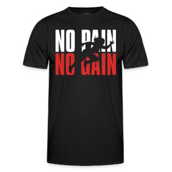 No Pain No Gain - Männer Funktions-T-Shirt - Schwarz - Vorne - AI Model Male 178 dark (178cm)