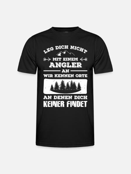 Angler - Männer Funktions-T-Shirt - Schwarz