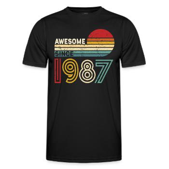 1987 Gift Birthday Vintage Spruch - Men's Functional T-Shirt - black - Front - AI Model Male 178 dark (178cm)