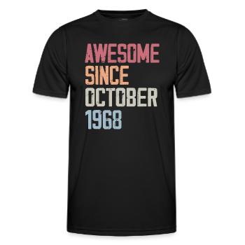 Bogosse geboren im Oktober 1968 - Fête d'anniversair - Männer Funktions-T-Shirt - Schwarz - Vorne - AI Model Male 178 dark (178cm)