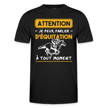 Ich kann jederzeit über das Reiten sprechen - Männer Funktions-T-Shirt - Schwarz - Vorne - AI Model Male 178 dark (178cm)