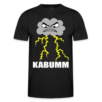 Blitz, Donner, Wetter, Gewitter, Zorn, Wut, Krach - Männer Funktions-T-Shirt - Schwarz - Vorne - AI Model Male 178 dark (178cm)
