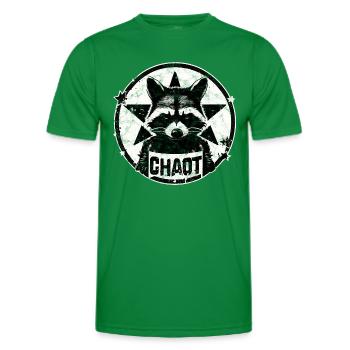 Waschbär, Chaot, Anarchie, Stern, Revolution - Männer Funktions-T-Shirt - Kelly Green - Vorne - AI Model Male 178 dark (178cm)