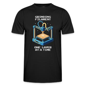 Filament Layer by Layer | 3D Printing Printing Quality - Men's Functional T-Shirt - black - Front - AI Model Male 178 dark (178cm)