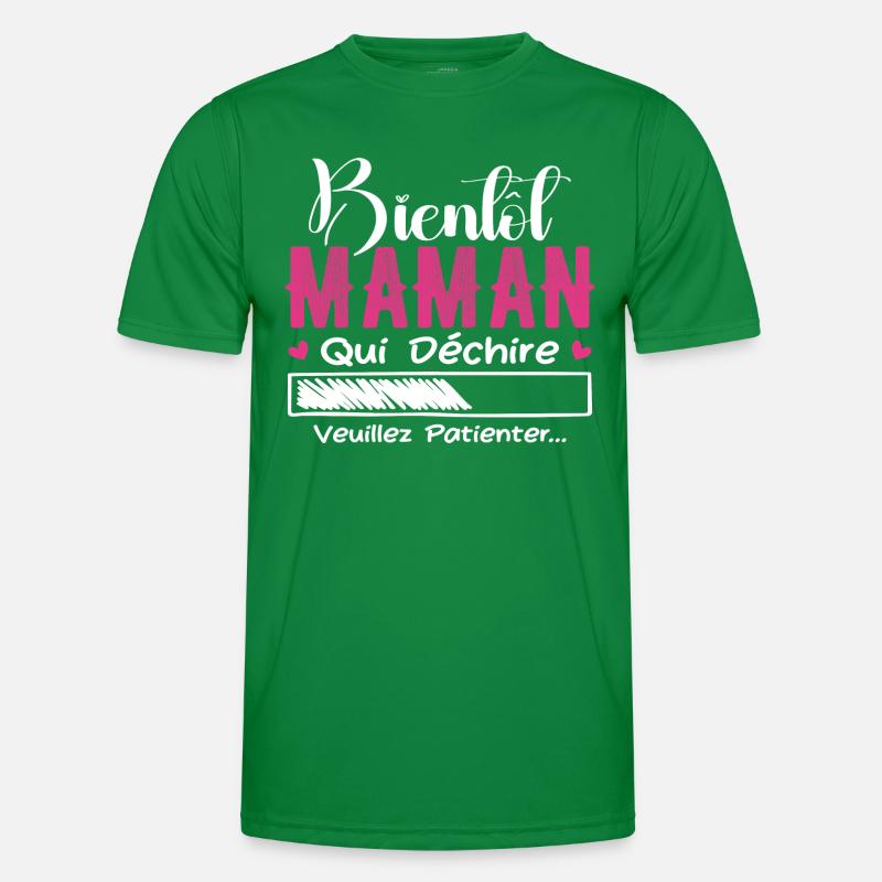 Bald Mama, die in Tränen ausbricht, bitte warte, Mutter Männer Funktions-T-Shirt