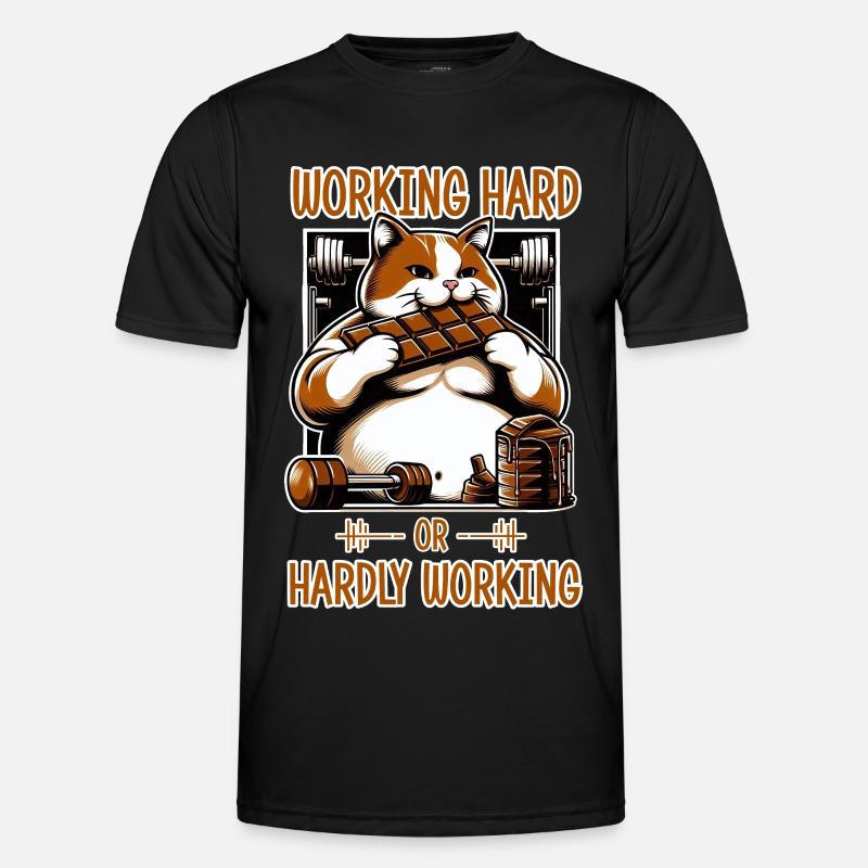 Hart arbeiten oder kaum arbeiten? - Männer Funktions-T-Shirt - Schwarz