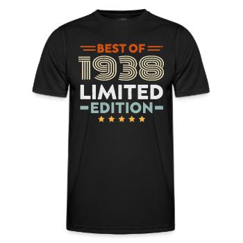 Retro 1938 Vintage 86. Geburtstagsgeschenk 86 Jahre alt - Männer Funktions-T-Shirt - Schwarz - Vorne - AI Model Male 178 dark (178cm)