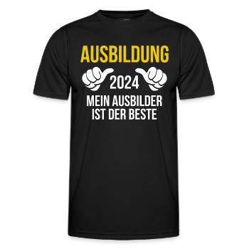 Azubi Geschenk Ausbildung 2024 Lehrling Spruch - Männer Funktions-T-Shirt - Schwarz - Vorne - AI Model Male 178 dark (178cm)