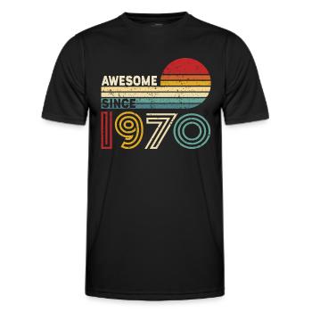 1970 Geschenk Geburtstag Jahrgang Spruch - Männer Funktions-T-Shirt - Schwarz - Vorne - AI Model Male 178 dark (178cm)