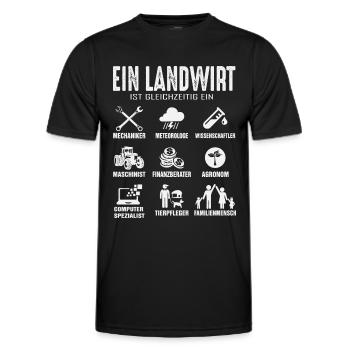 Ein Landwirt ist auch gleichzeitig ein... - Männer Funktions-T-Shirt - Schwarz - Vorne - AI Model Male 178 dark (178cm)