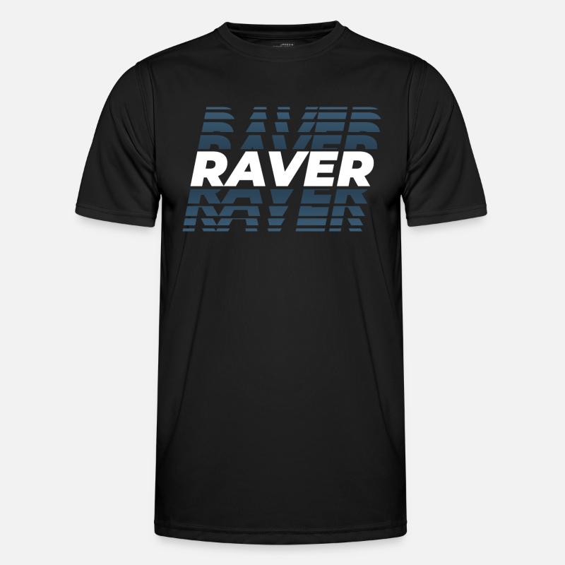 Raver design glitch, pour DJ EDM Techno House T-shirt sport Homme