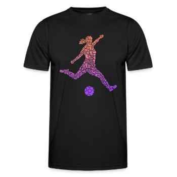 Fußball Spielerin Symbole Mädchen Fußballerin - Männer Funktions-T-Shirt - Schwarz - Vorne - AI Model Male 178 dark (178cm)