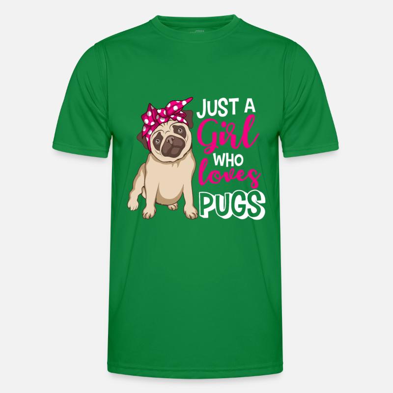 Pug Mops Mädchen Männer Funktions-T-Shirt