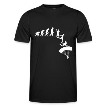Evolution Fallschirmspringer Skydiver Geschenk - Männer Funktions-T-Shirt - Schwarz - Vorne - AI Model Male 178 dark (178cm)