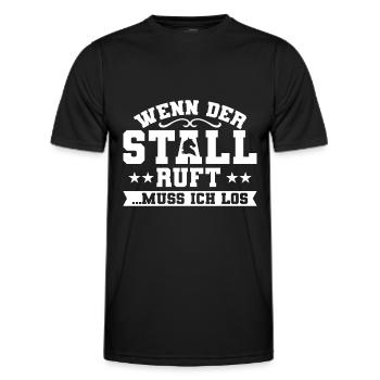 Wenn der Stall ruft muss ich los Pferde Liebhaber - Männer Funktions-T-Shirt - Schwarz - Vorne - AI Model Male 178 dark (178cm)