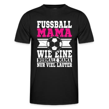 Fussball Mama -Wie eine normale Mama nur lauter - Männer Funktions-T-Shirt - Schwarz - Vorne - AI Model Male 178 dark (178cm)