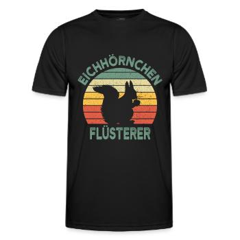 Eichhörnchen Flüsterer Vintage lustig Geschenk - Männer Funktions-T-Shirt - Schwarz - Vorne - AI Model Male 178 dark (178cm)