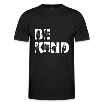 Soyez gentil cadeau de gentillesse ASL en langue des signes - T-shirt sport Homme - noir - Devant - AI Model Male 178 dark (178cm)