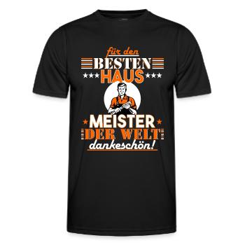 Hausmeister Geschenk für Weihnachten & Geburtstag - Männer Funktions-T-Shirt - Schwarz - Vorne - AI Model Male 178 dark (178cm)
