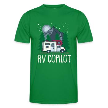 Motorhome Copilot for Caravan and Camping Fans - Men's Functional T-Shirt - kelly green - Front - AI Model Male 178 dark (178cm)