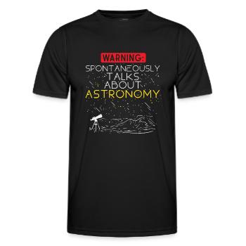 Alerte astronomie: des conversations spontanées sur - T-shirt sport Homme - noir - Devant - AI Model Male 178 dark (178cm)