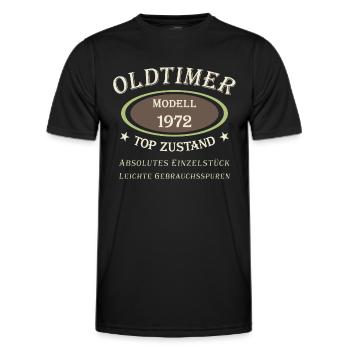 50th Birthday Oldtimer Model 1972 - Top Condition - Men's Functional T-Shirt - black - Front - AI Model Male 178 dark (178cm)