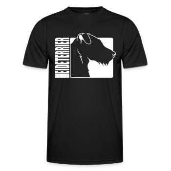 Heath Terrier Profile Dogs Hunting Dogs Wilsigns - Men's Functional T-Shirt - black - Front - AI Model Male 178 dark (178cm)