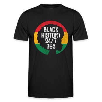 Schwarze Geschichte 247 365 - Männer Funktions-T-Shirt - Schwarz - Vorne - AI Model Male 178 dark (178cm)