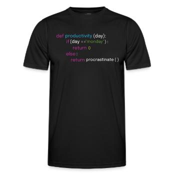 Fun assembly and coding design - Men's Functional T-Shirt - black - Front - AI Model Male 178 dark (178cm)