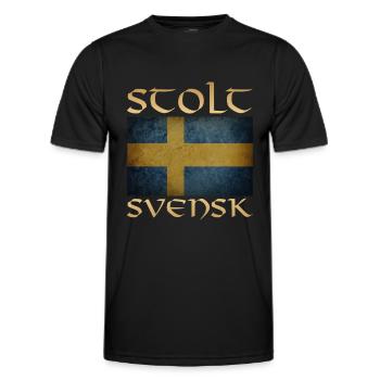 PROUD SWEDISH Popular Products - Men's Functional T-Shirt - black - Front - AI Model Male 178 dark (178cm)