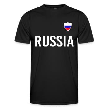 Drapeau de football Russie Soccer Russia - T-shirt sport Homme - noir - Devant - AI Model Male 178 dark (178cm)