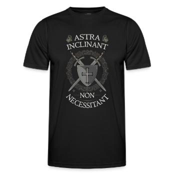 Templar Shield & Swords Astra Inclinant Non Neces - Men's Functional T-Shirt - black - Front - AI Model Male 178 dark (178cm)
