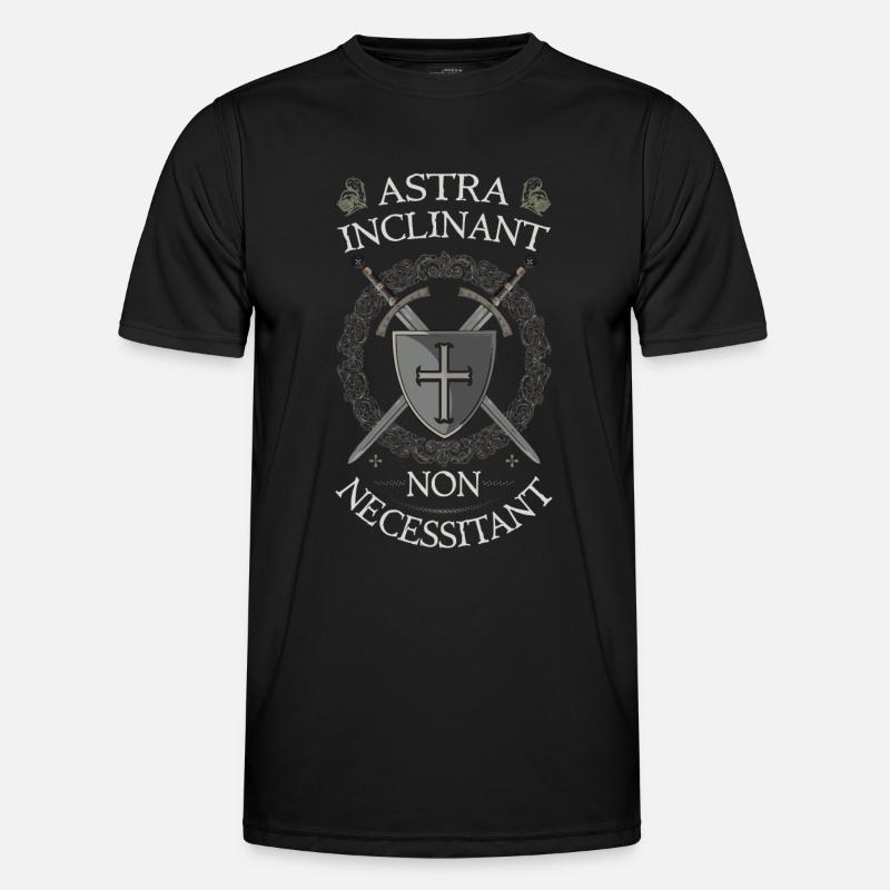 Templar Shield & Swords Astra Inclinant Non Neces Men's Functional T-Shirt