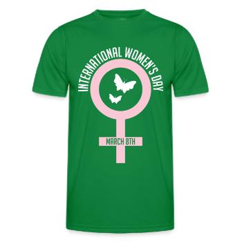 International Women's Day - 8 March - Men's Functional T-Shirt - kelly green - Front - AI Model Male 178 dark (178cm)