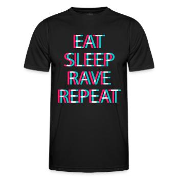 Techno Rave Festival Electro Musik Raver - Männer Funktions-T-Shirt - Schwarz - Vorne - AI Model Male 178 dark (178cm)
