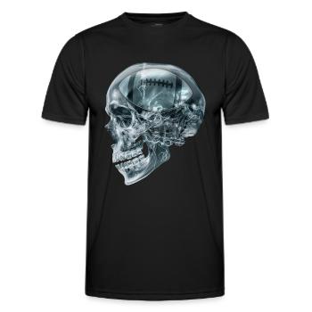 American Football X-ray Skull - Men's Functional T-Shirt - black - Front - AI Model Male 178 dark (178cm)