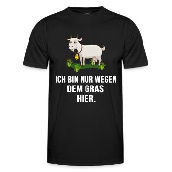 vegetarische Ziege "nur wegen gras da" ganja ziege - Männer Funktions-T-Shirt - Schwarz - Vorne - AI Model Male 178 dark (178cm)