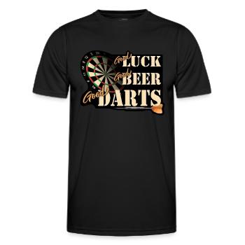 Dart - Good Darts - Dartspieler Bier Design - Männer Funktions-T-Shirt - Schwarz - Vorne - AI Model Male 178 dark (178cm)