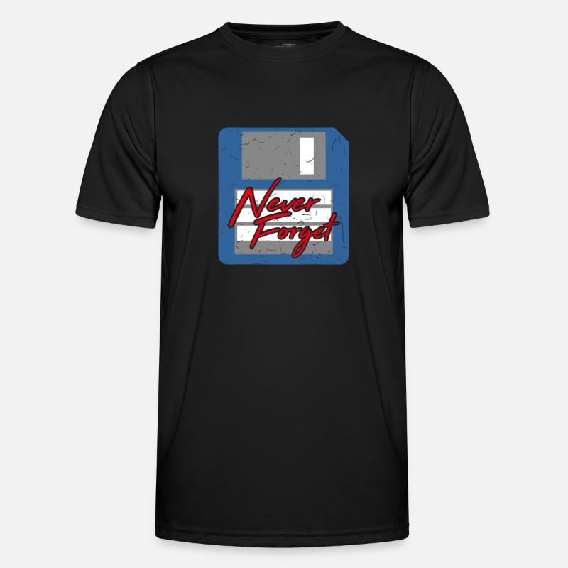 Never Forget Diskette Computer Speicher PC Retro - Männer Funktions-T-Shirt - Schwarz