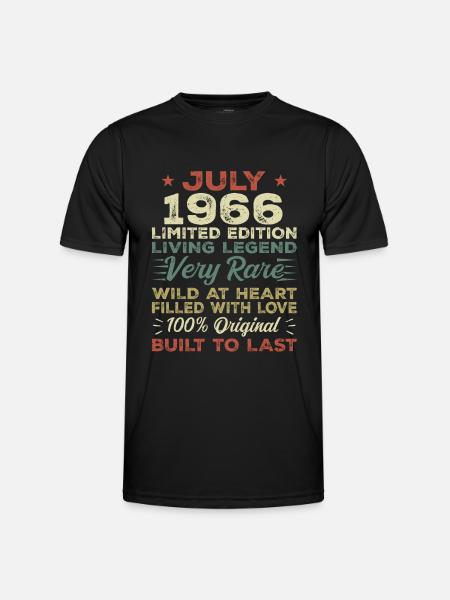 Cadeau juli 1966 Jubileum Juli 1966 Verjaardag - Functioneel T-shirt voor mannen - zwart