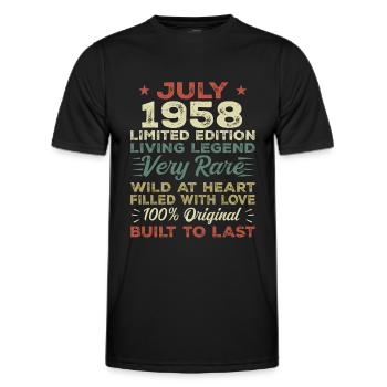 Geschenk Juli 1958 Jubiläum Juli 1958 Geburtstag - Männer Funktions-T-Shirt - Schwarz - Vorne - AI Model Male 178 dark (178cm)