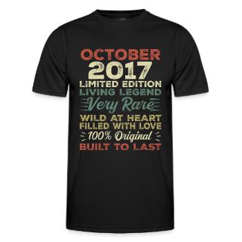 2017 Octobre 2017 anniversaire Octobre 2017 Original - T-shirt sport Homme - noir - Devant - AI Model Male 178 dark (178cm)