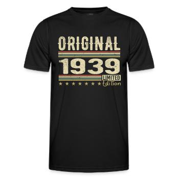Original 1939 - Retro 1939 Geburtstagsgeschenk - Männer Funktions-T-Shirt - Schwarz - Vorne - AI Model Male 178 dark (178cm)