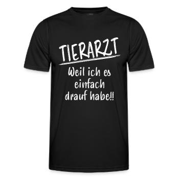 Tierarzt Lustige Spruch Beruf Tiermedizin Geschenk - Männer Funktions-T-Shirt - Schwarz - Vorne - AI Model Male 178 dark (178cm)